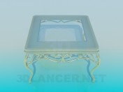Table basse avec jambes or