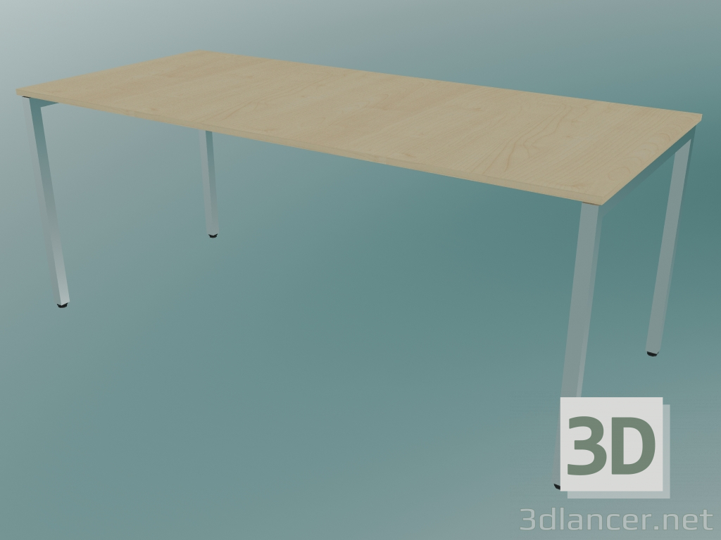 modello 3D Tavolo rettangolare con gambe quadrate (1800x800mm) - anteprima