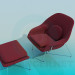 Modelo 3d Conjunto cadeira e otomano - preview