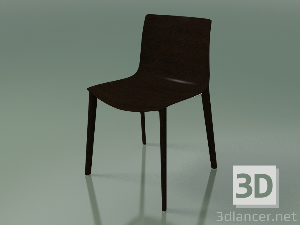 3d model Chair 0359 (4 wooden legs, without upholstery, wenge) - preview
