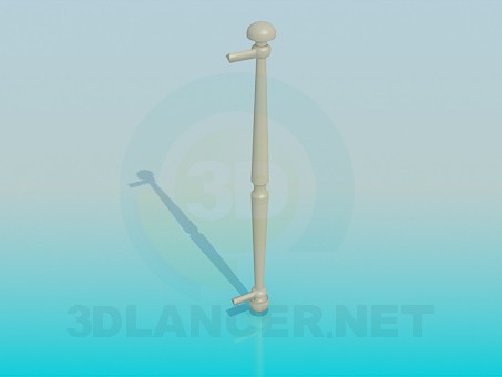 3d model Long door knob - preview 3d model Long door knob - preview