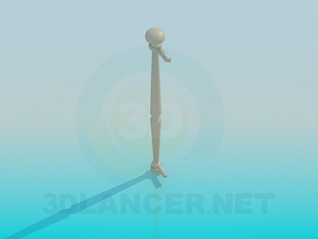 3d model Long door knob - preview 3d model Long door knob - preview
