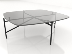 Niedriger Tisch 90x90 mit Glasplatte