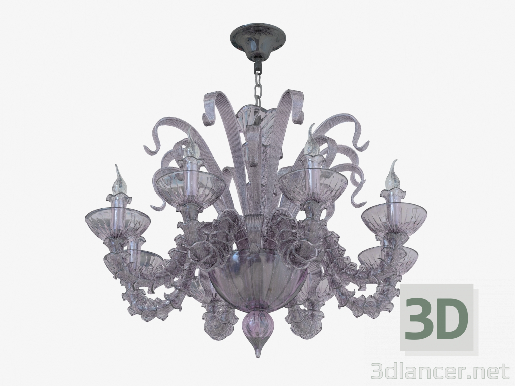 modello 3D vetro lampadario (S110188 8violet) - anteprima