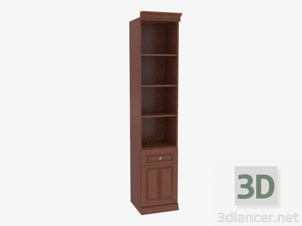 modello 3D Libreria stretta con ripiani aperti (3841-27) - anteprima