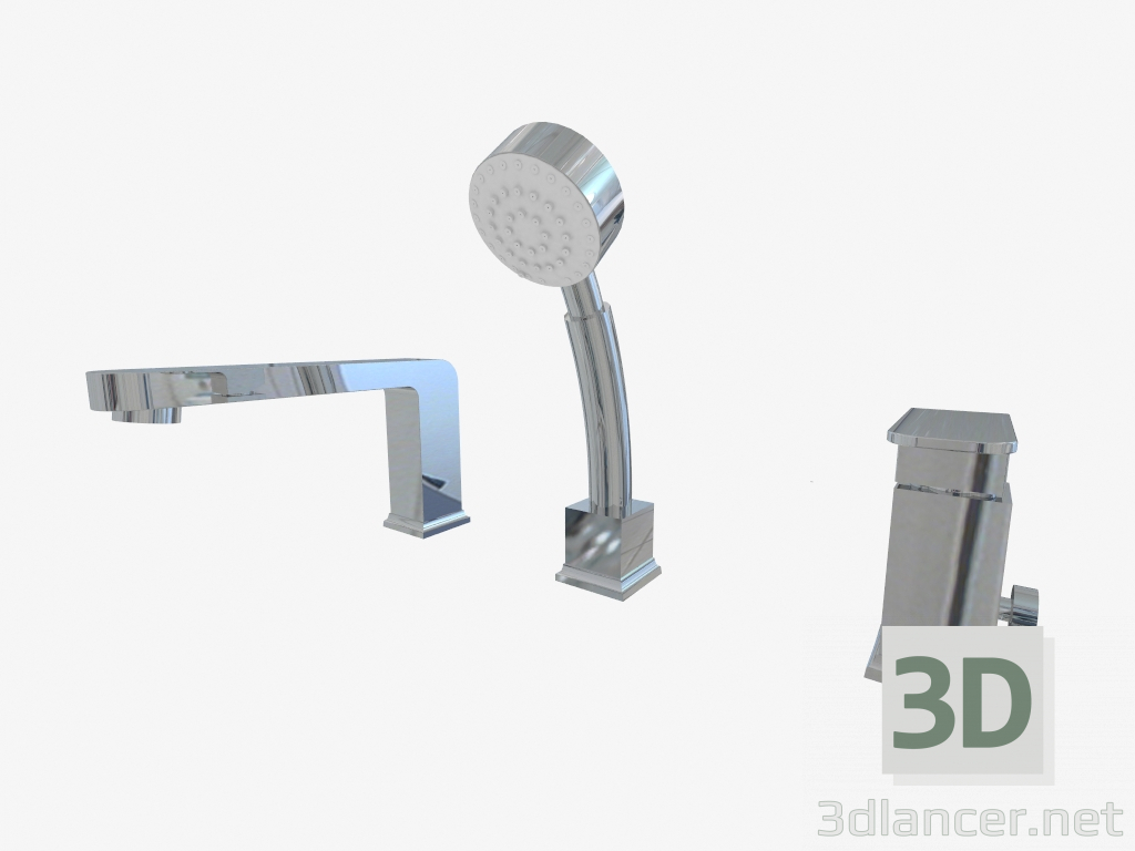 modello 3D Miscelatore vasca a tre fori Azalia (BDA 013M) - anteprima