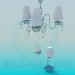 modello 3D Lampadario, Applique e lampadina inclusa - anteprima