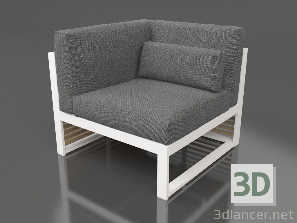 3D modeli Modüler kanepe 6. bölüm sol, yüksek arkalık (Beyaz) - önizleme