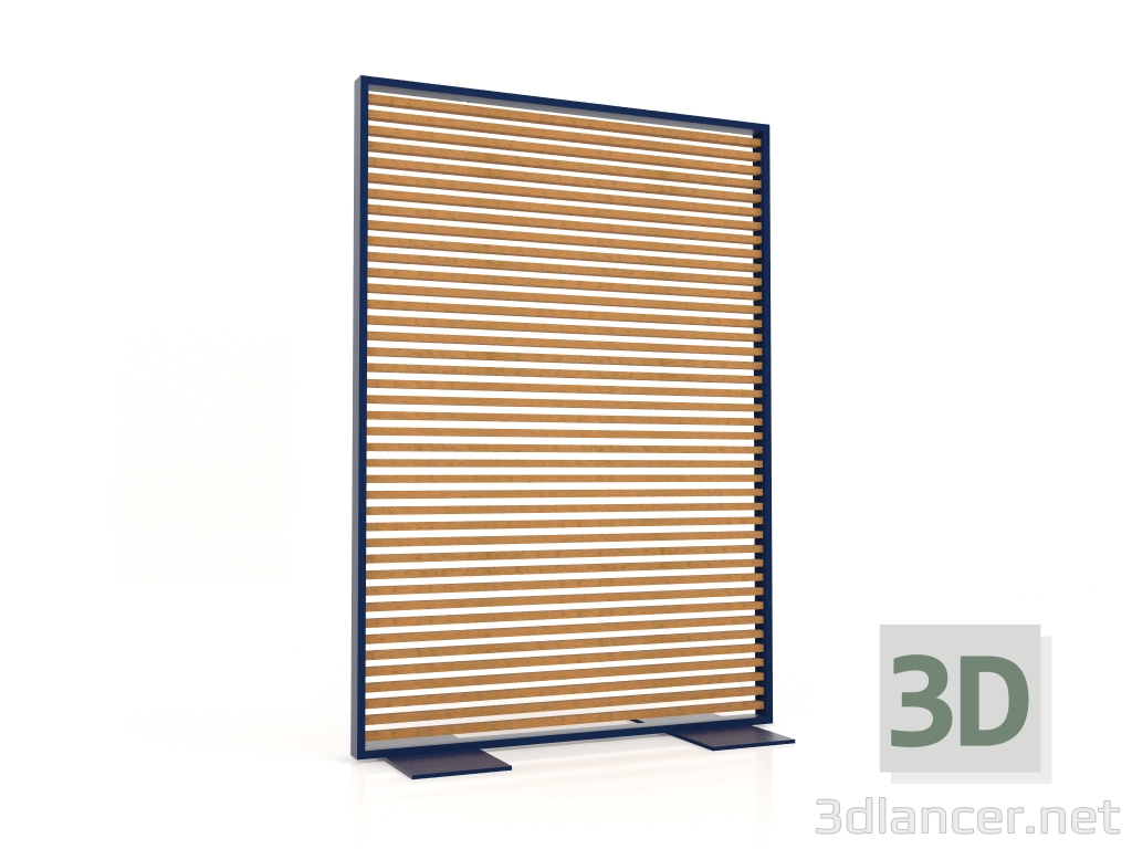 3d model Mampara de madera artificial y aluminio 120x170 (Roble dorado, Azul noche) - vista previa