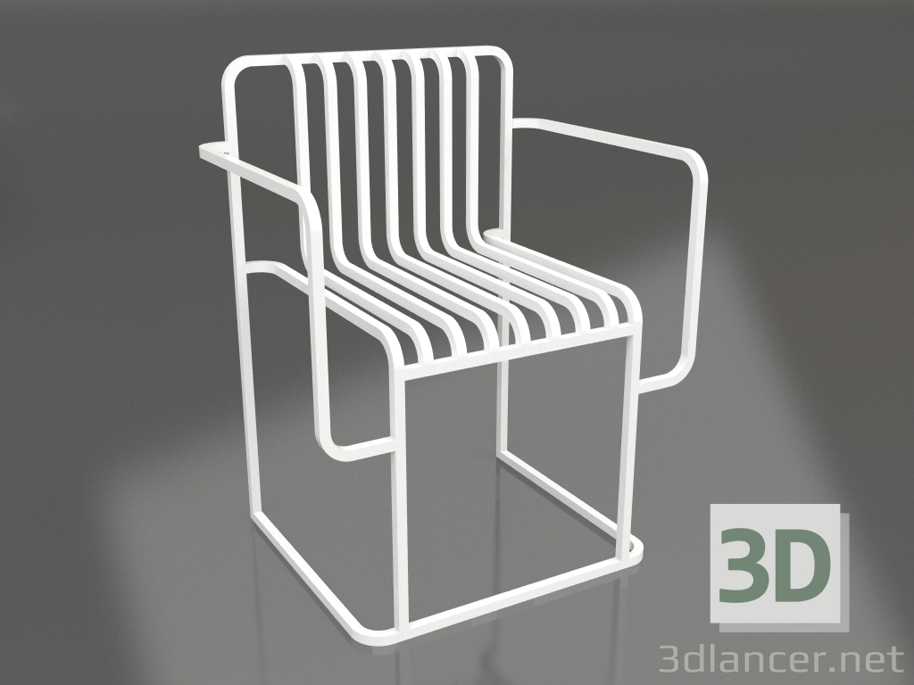 modello 3D Sedia da pranzo (Bianco) - anteprima