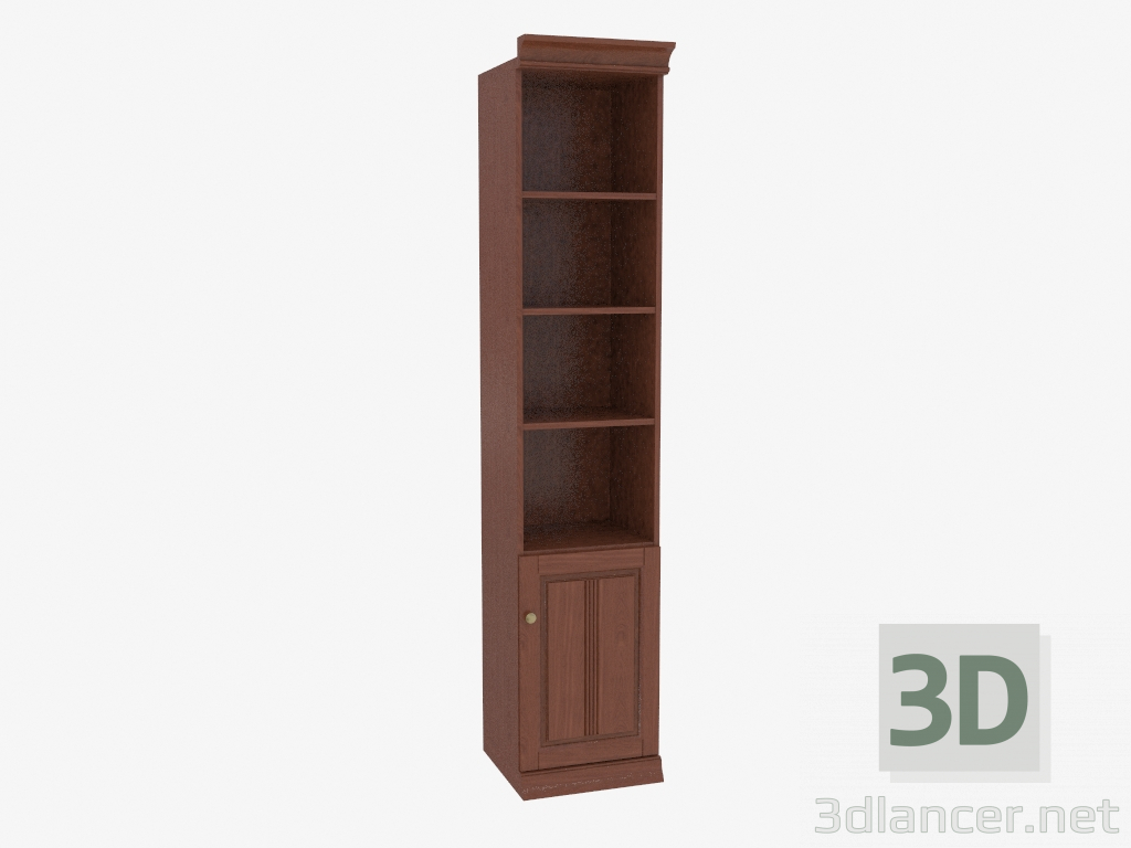 3D Modell Bücherregal schmal mit offenen Regalen (3841-30) - Vorschau