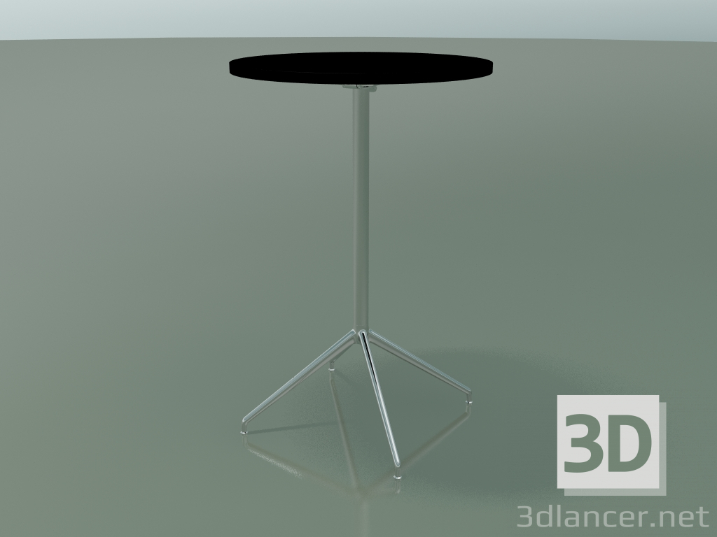 modello 3D Tavolo rotondo 5717, 5734 (H 105 - Ø69 cm, aperto, Nero, LU1) - anteprima