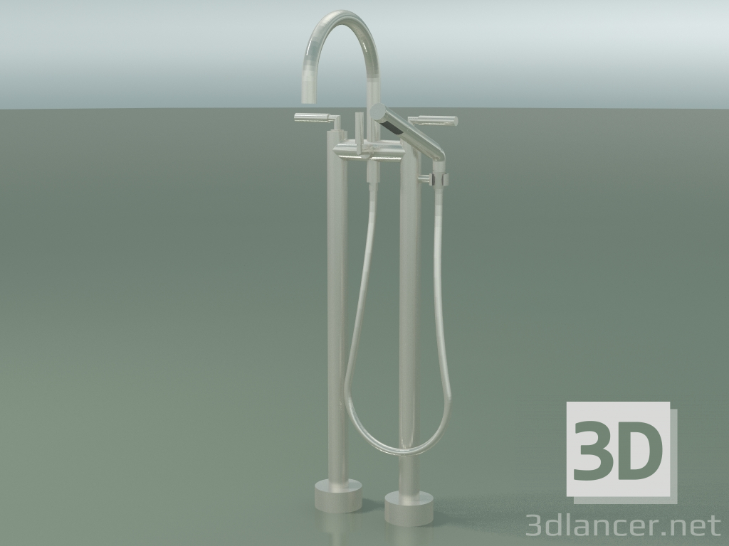 modello 3D Miscelatore vasca due fori per installazione a pavimento (25943 882-06) - anteprima