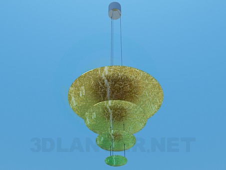 3d model Chandelier with metal disks - preview 3d model Chandelier with metal disks - preview