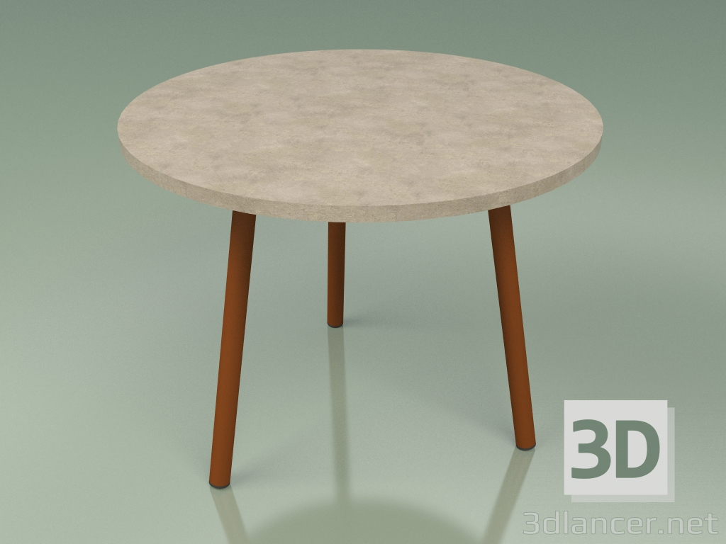 modello 3D Tavolino 013 (Metallo Ruggine, Pietra Farsena) - anteprima