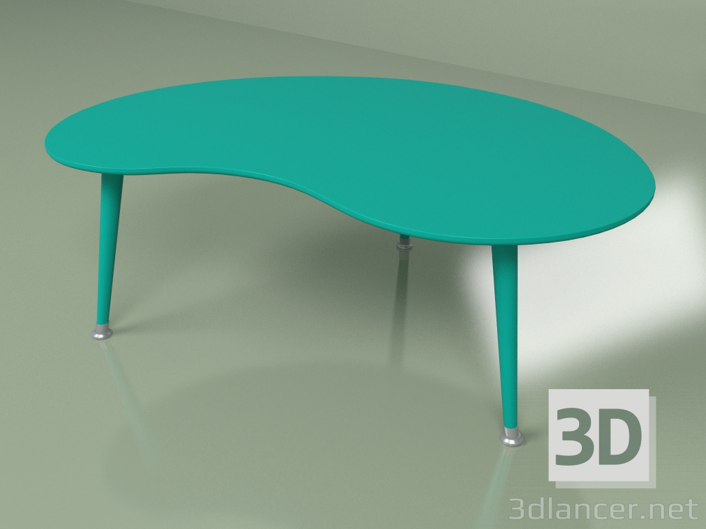 3d model Coffee table Kidney monochrome (turquoise) - preview