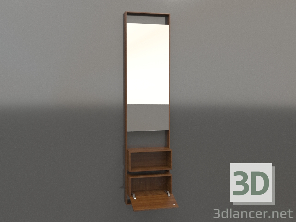 modello 3D Specchio (con cassetto a giorno) ZL 16 (legno marrone chiaro) - anteprima