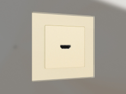 HDMI socket (champagne grooved)