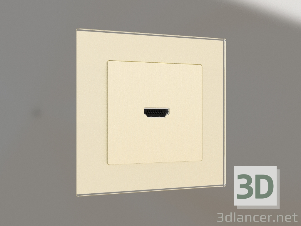 3d model HDMI socket (champagne grooved) - preview