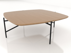 लकड़ी के टेबल टॉप के साथ नीची टेबल 90x90