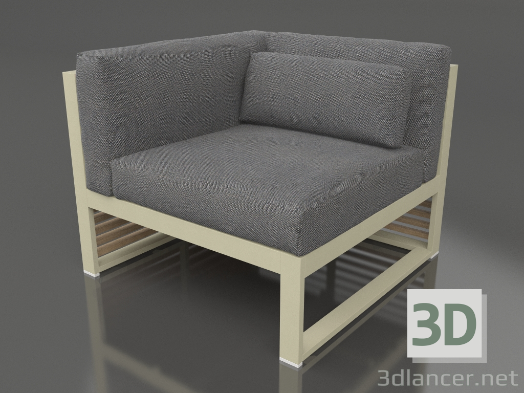 3D modeli Modüler kanepe 6. bölüm sol (Altın) - önizleme