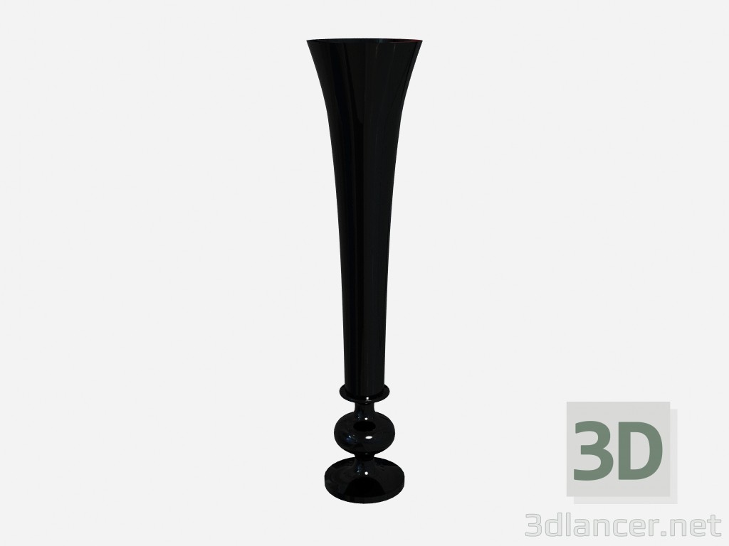 3d модель Ваза с фигурной ножке Flute black – превью