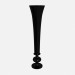 3d модель Ваза з фігурними стовбурових флейта чорний – превью