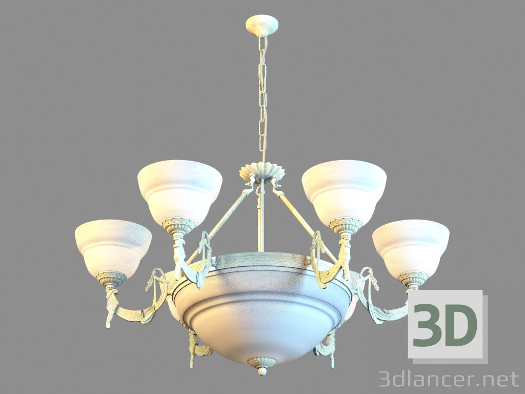 modello 3D Lampadario A8777LM-6-3WG - anteprima