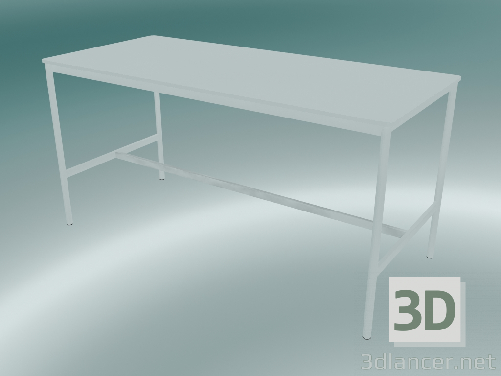 3D Modell Rechteckiger Tisch Base High 85x190x95 (Weiß) - Vorschau