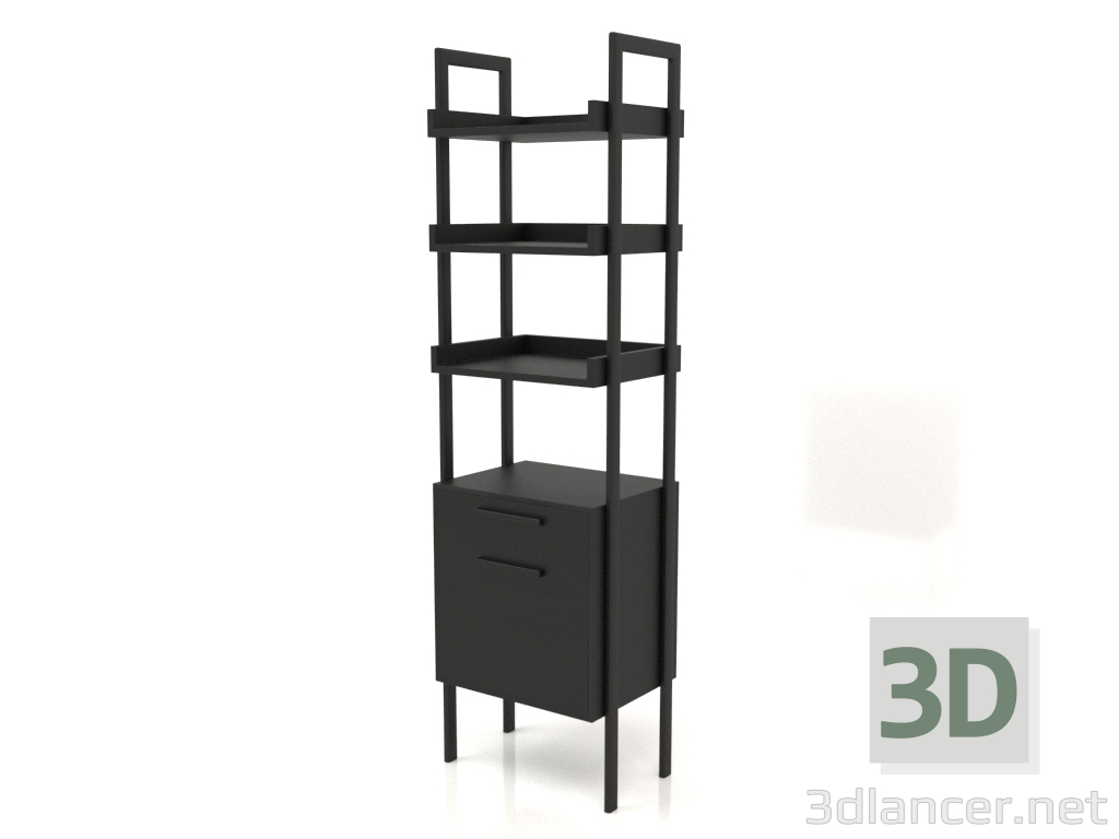 3d model Rack ST 03 (with cabinet) (550x400x1900, wood black) - preview