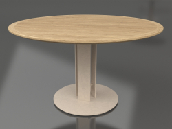 डाइनिंग टेबल Ø130 (रेत, इरोको लकड़ी)