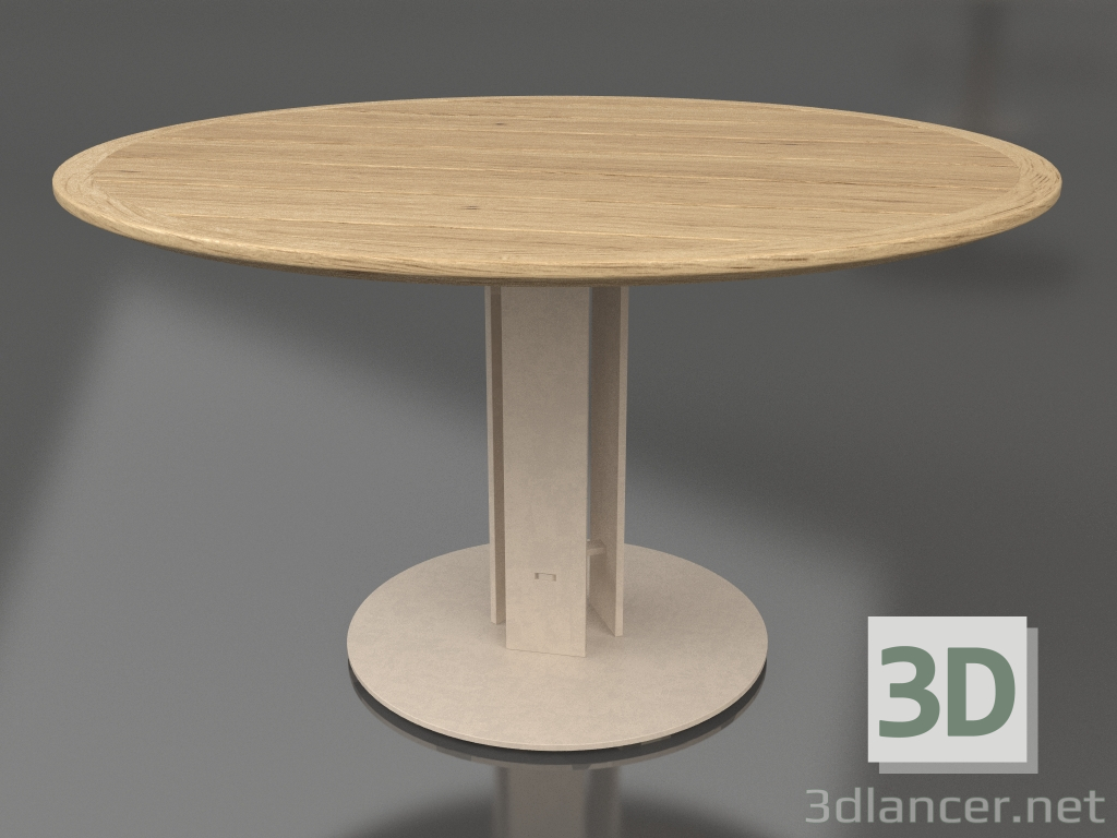 modello 3D Tavolo da pranzo Ø130 (Sabbia, Legno di Iroko) - anteprima