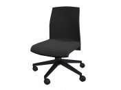 Office chair with low fixed backrest without armrests