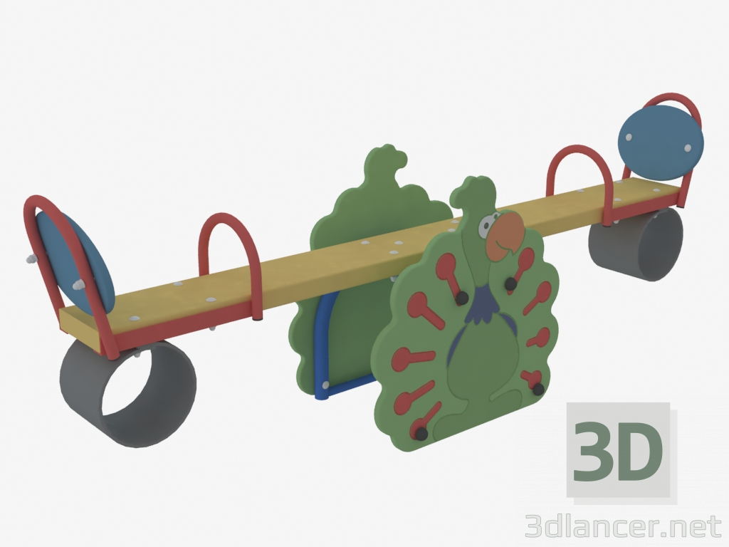 3d model Rocking chair balance weight of a children's playground Peacock (6204) - preview