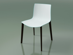 Stuhl 0355 (4 Holzbeine, zweifarbiges Polypropylen, Wenge)