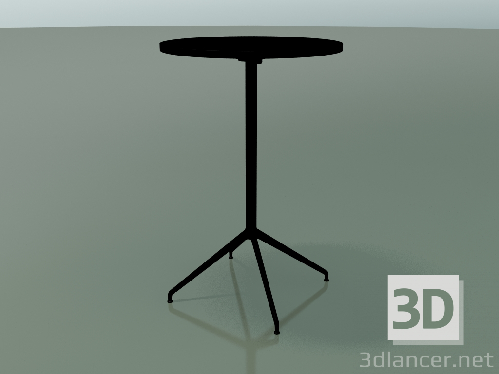 3D Modell Runder Tisch 5717, 5734 (H 105 - Ø69 cm, aufgeklappt, schwarz, V39) - Vorschau