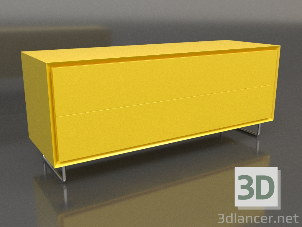 modello 3D Armadio TM 012 (1200x400x500, giallo luminoso) - anteprima