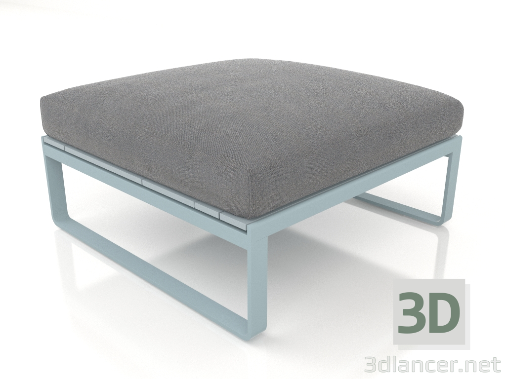 modèle 3D Canapé modulable, pouf (Bleu gris) - preview