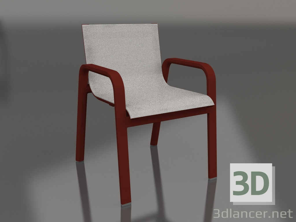3D modeli Yemek kulübü sandalyesi (Şarap kırmızısı) - önizleme