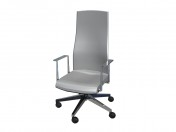 Office chair with fixed backrest and high fixed armrests