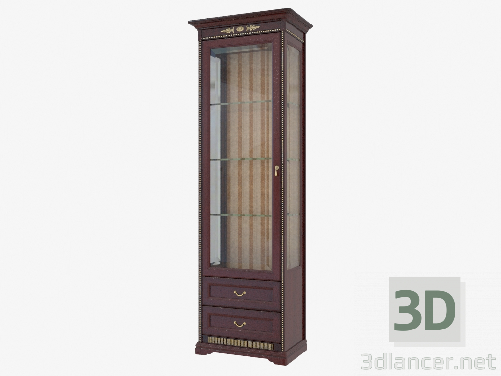 3d model Armario de una puerta para vajilla (709x2149x432) - vista previa