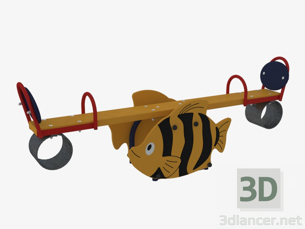 modello 3D Equilibrio sedia a dondolo peso del parco giochi per bambini pesce (6205) - anteprima