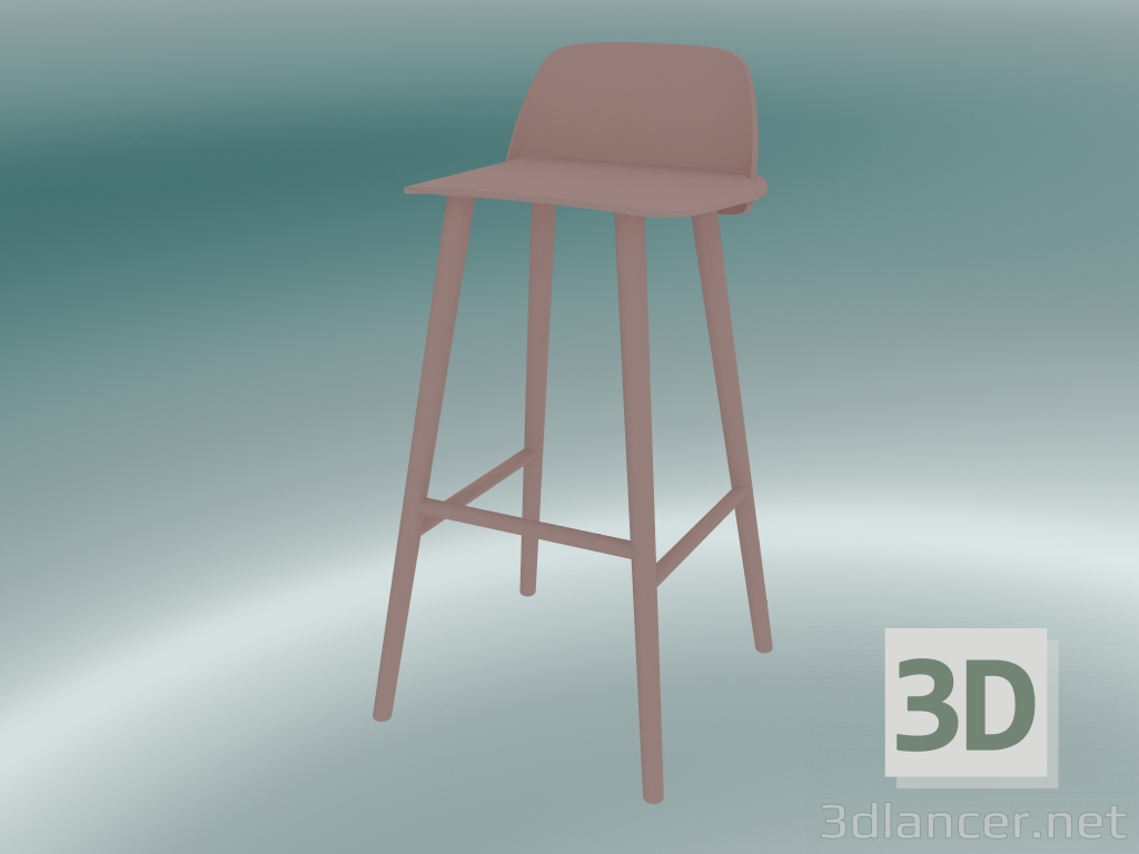 modello 3D Sedia da bar Nerd (75 cm, rosa) - anteprima