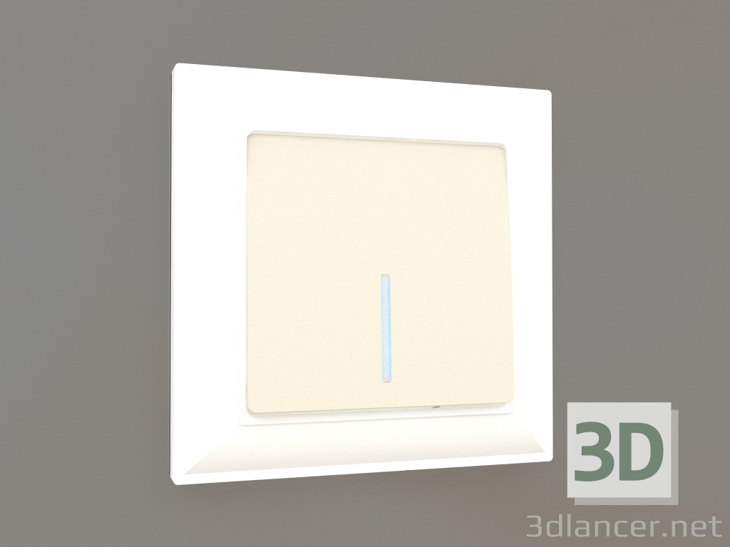 3D Modell Eintastenschalter mit Hintergrundbeleuchtung (Elfenbein) - Vorschau