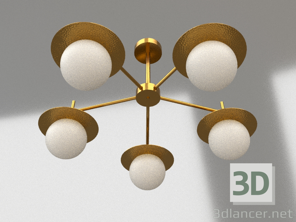 3D Modell Pendelleuchte Kamelie (FR5202PL-05BS) - Vorschau
