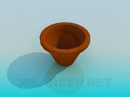 3d model pot for the flowers - preview