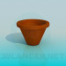 modèle 3D pot de fleurs - preview
