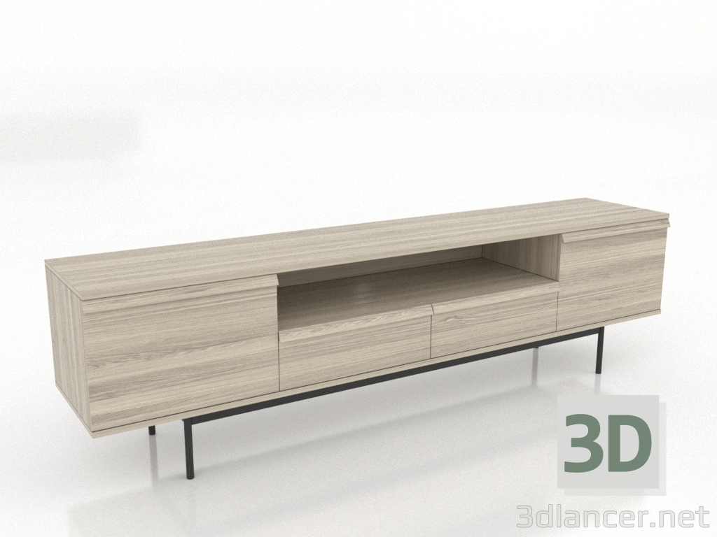 modèle 3D Meuble TV LARGE OPEN 2 2000 mm (chêne éclairci) - preview modèle 3D Meuble TV LARGE OPEN 2 2000 mm (chêne éclairci) - preview