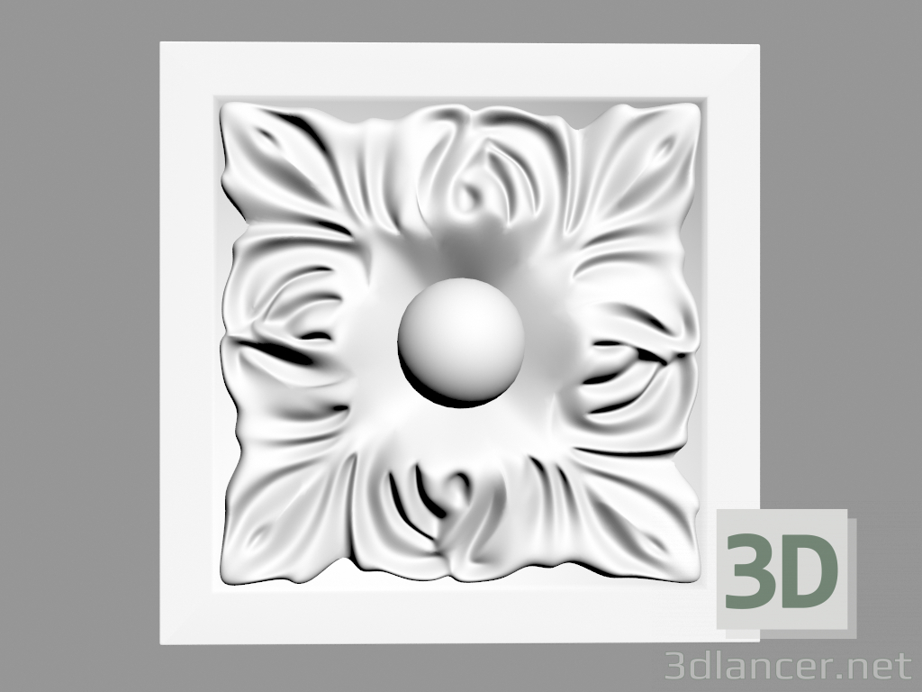 3D modeli Kapı kasası D210 (9,6 x 9,6 x 3,5 cm) - önizleme