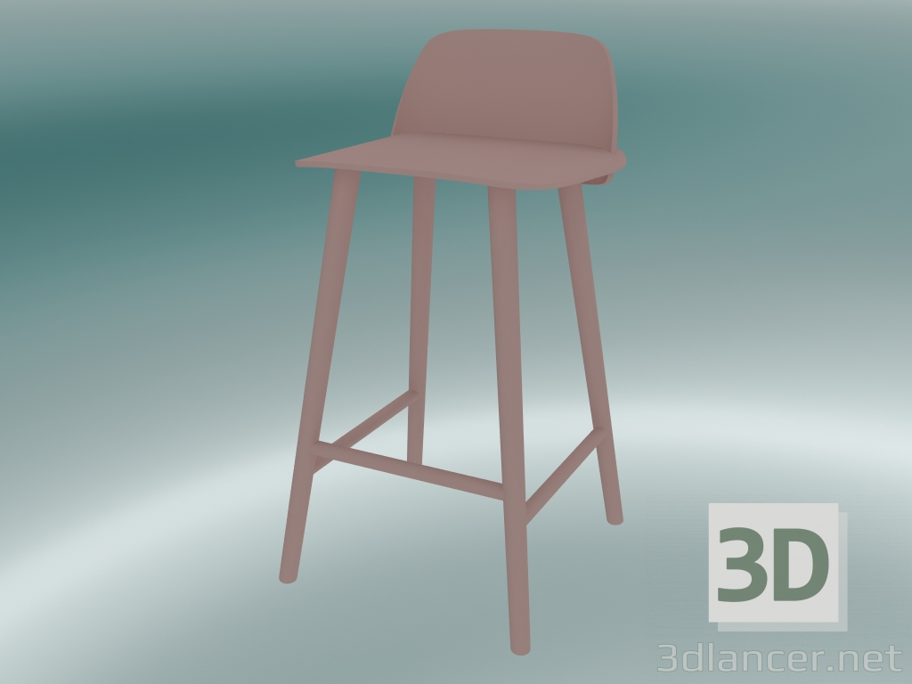 Modelo 3d Cadeira de bar Nerd (65 cm, Rosa) - preview